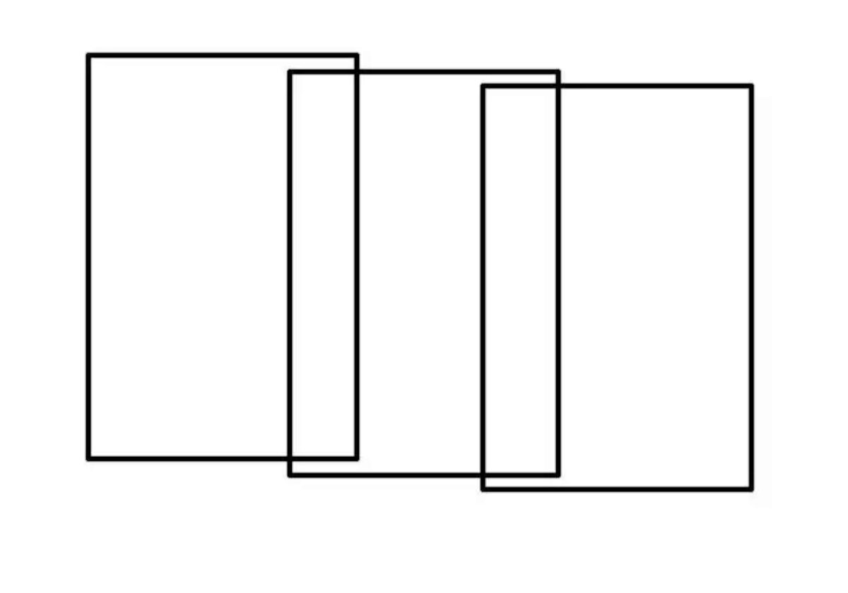 Schema di sovrapposizione per la corretta ripresa di un'immagine panoramica con scatti in verticale